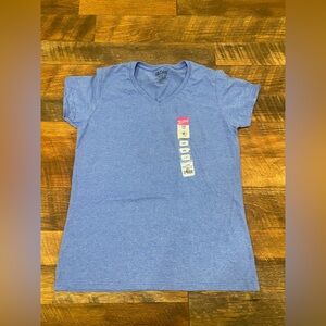 New Gildan blue womens V-Neck Tee size medium